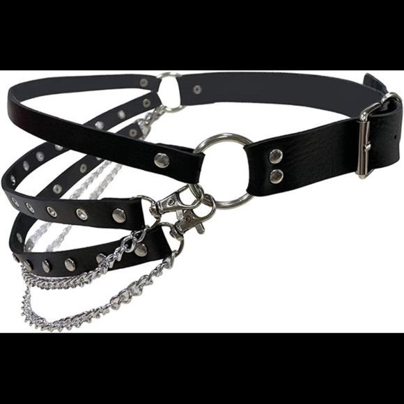Eigso Punk Belts O-Rings Chains Goth Rock Steampunk Style Garters